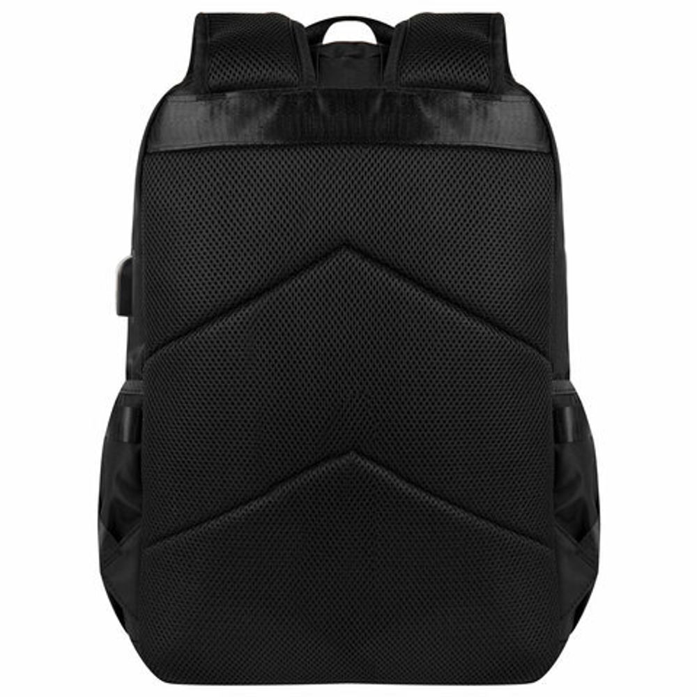 Рюкзак BRAUBERG FUSION универсальный, USB-порт, черный с белыми вставками, 45х31х15 см, 271657