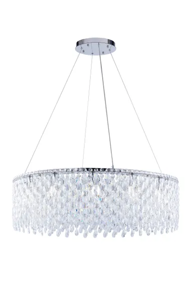 Люстра подвесная Rilon P7017/D800 CH, 12×40 Вт, золотая