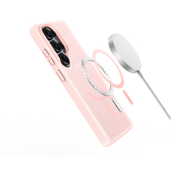 Чехол светло-розового цвета с MagSafe для Samsung Galaxy S26 Ultra, серия Yind Series от Dux Ducis