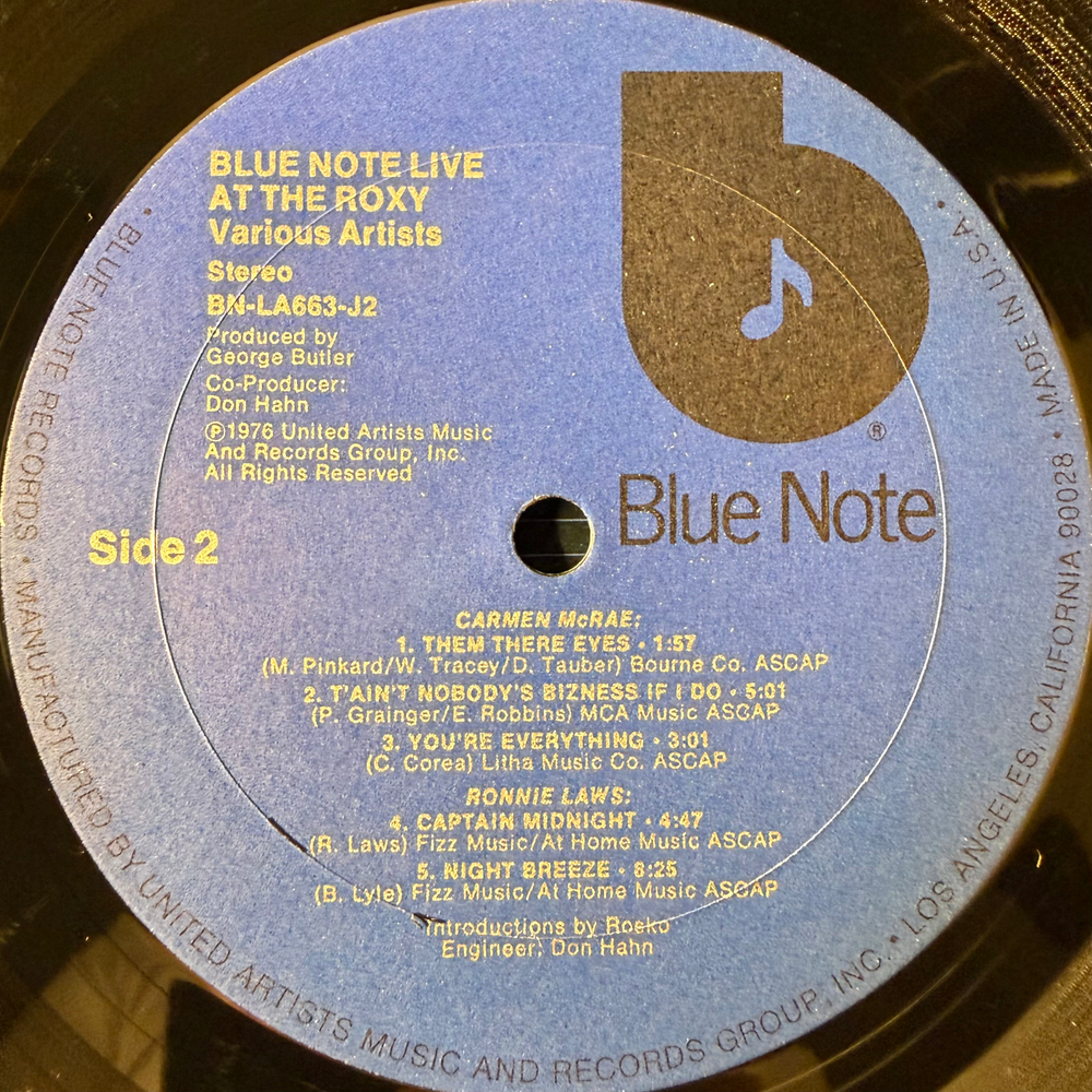 Сборник Blue Note Live At The Roxy 2LP (США 1976г.)