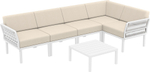 Комплект пластиковой мебели Siesta Contract Portofino Lounge Corner, белый, бежевый