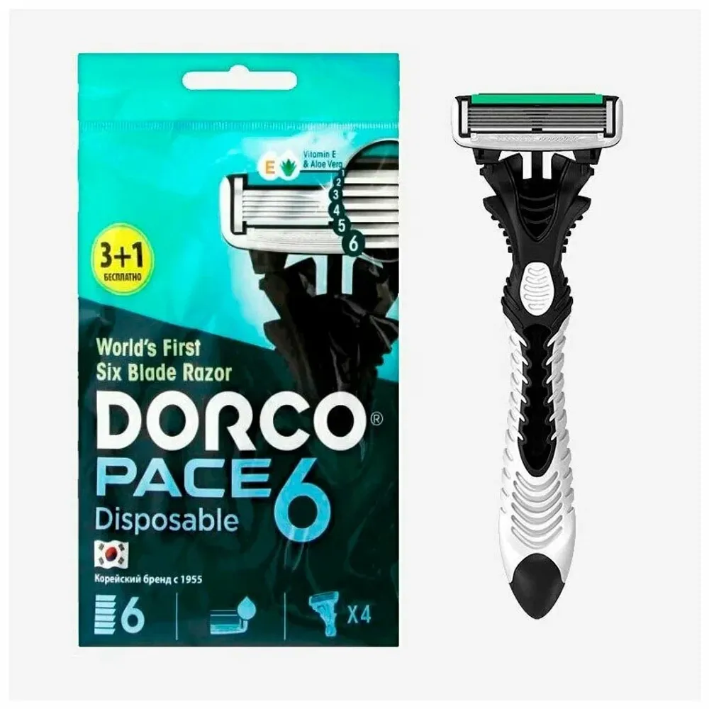 Станок одноразовый DORCO PACE 5 PRO (3+1 шт) 5лезвий + 1лезвие-триммер