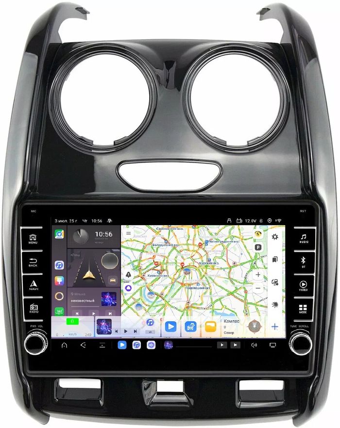 Магнитола для Renault Duster 2015-2020, Lada Largus 2021+ - Kuberg OL-9115-2 (кнопки и крутилки) Android 13, Быстрая, CarPlay, 4G SIM-слот