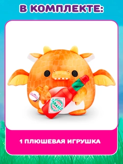 Большая мягкая игрушка Snackles Плюшевый Дракон с Табаско