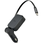 Автомобильное заряд. устр. Hoco Z67 с шнуром Type-C(75см) 1USB/1USB-C QC3.0 2.4A 45W/60W черное