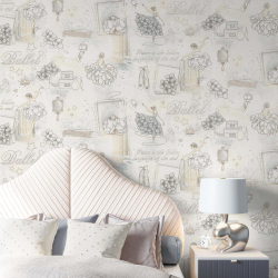Обои виниловые в комнату девочки Home Color Ballet HC71905-41, размер 1,06х10м, коллаж балет, раппорт 64 см