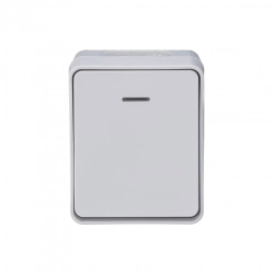 ATLASDESIGN PROFI IP54 О/У 1-клавишный ВЫКЛЮЧАТЕЛЬ с подсветкой, сх.1а, 10АХ, БЕЛЫЙ