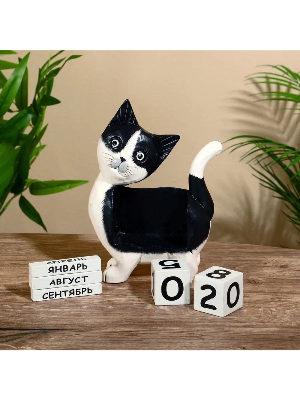 Вечный календарь "Котик" 15х22х6 см