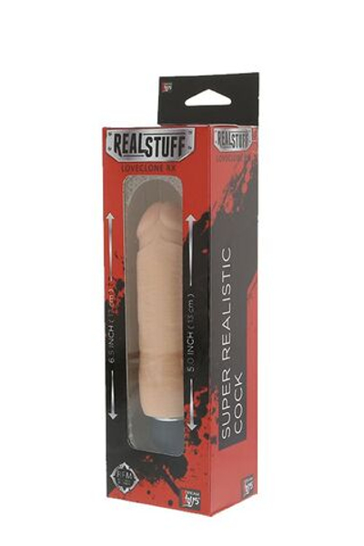 Реалистичный вибромассажёр REALSTUFF 5.5INCH VIBRATOR - 14 см. (Цвет: телесный)