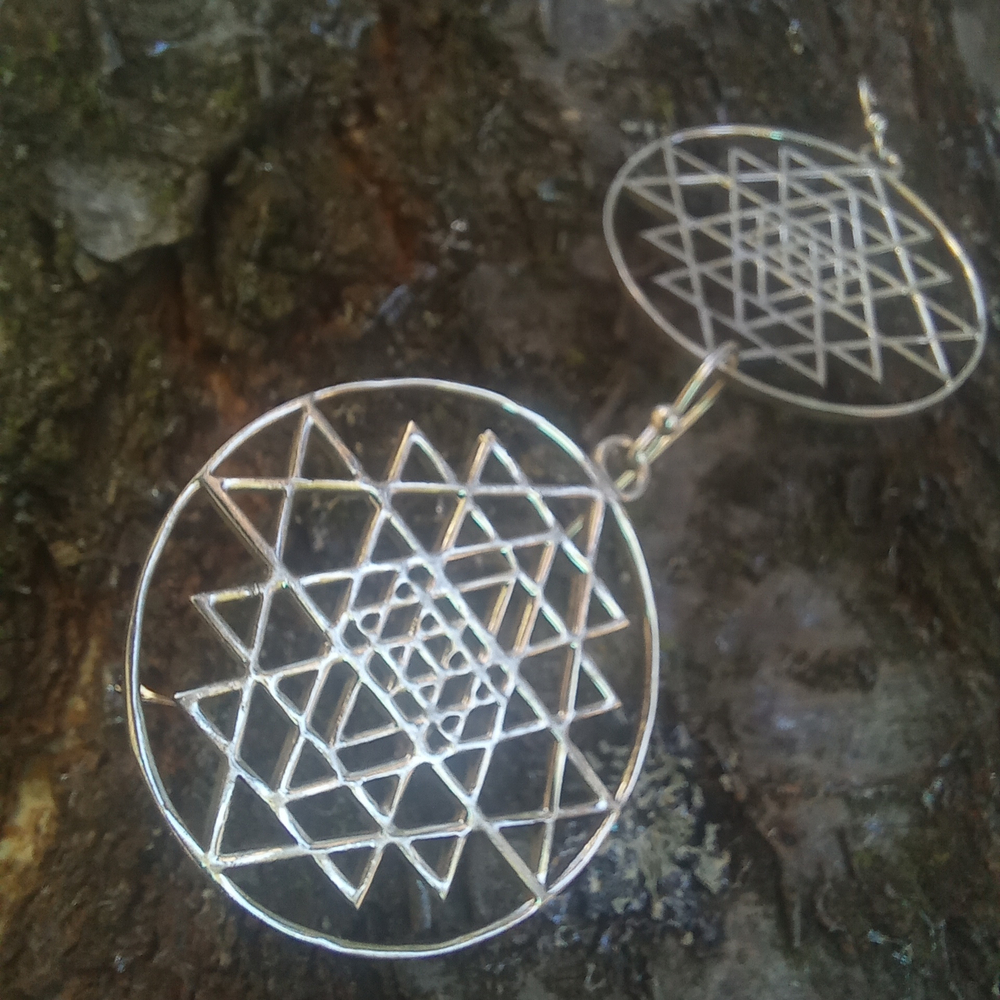 Серьги ШРИ ЯНТРА, серебро