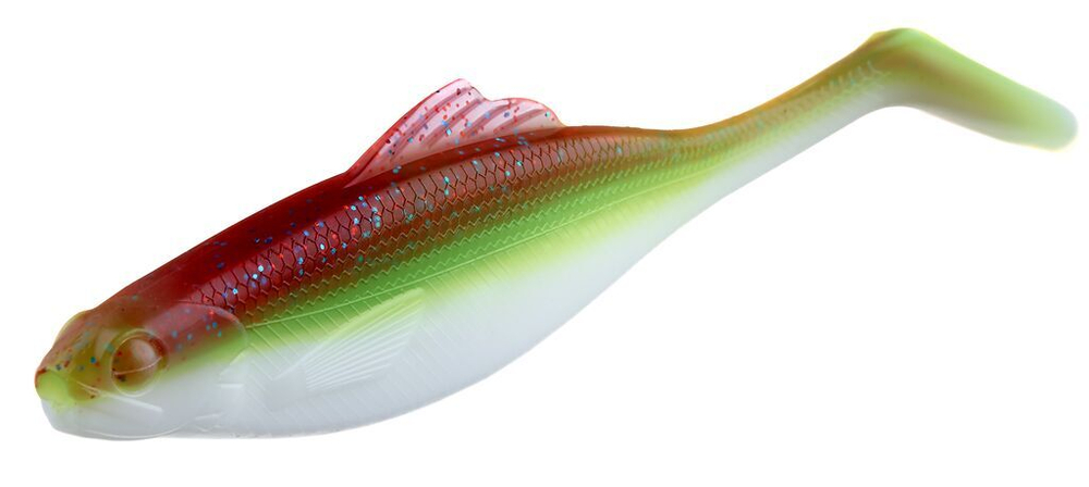 Виброхвосты съедобные LJ Pro Series ROACH PADDLE TAIL 5.0in (12,7 см), цв. G03, 4 шт.