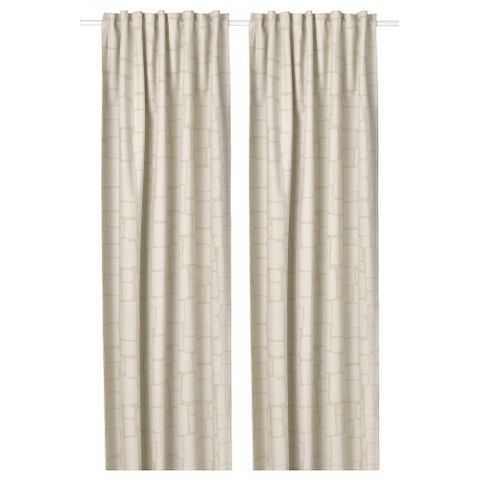 Комплект штор IKEA LONNSTAVMAL, Бежевый, 145х250 см, 2 шт