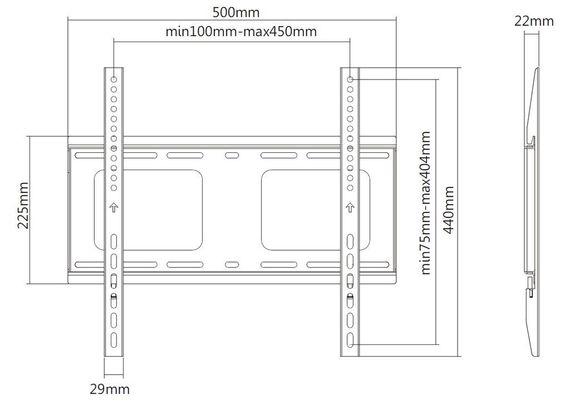 Exell EXi-H1244-F - кронштейн настенный фиксированный