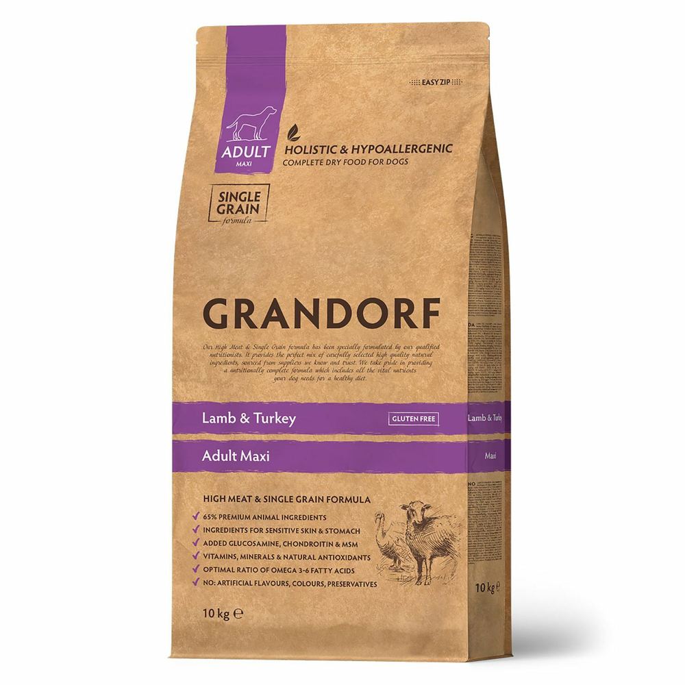 Сухой корм Grandorf Adult Maxi для взрослых собак крупных пород ягненок с индейкой 10 кг