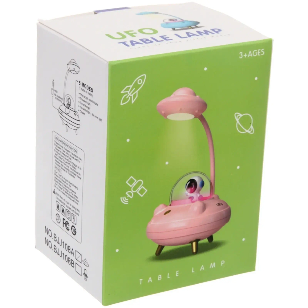Настольная лампа «Sweet - Полёт в космос» LED 10,8*10,8*21,5 см, USB 3.7v 3w, Белый