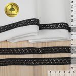 Кружево вязаное (тесьма) 15 мм / 10 метров, 15.01.099 цв.03 черный, 10 м, Kruzhevo