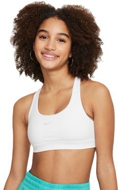 Топ для девочки теннисный Nike Girls Swoosh Sports Bra - белый