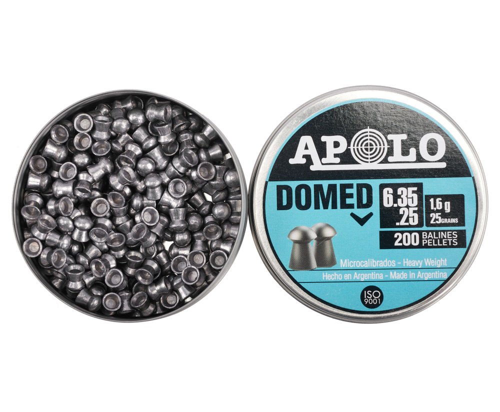 Пули пневматические Apolo Domed 6,35 мм, 1,6 г (200 штук)