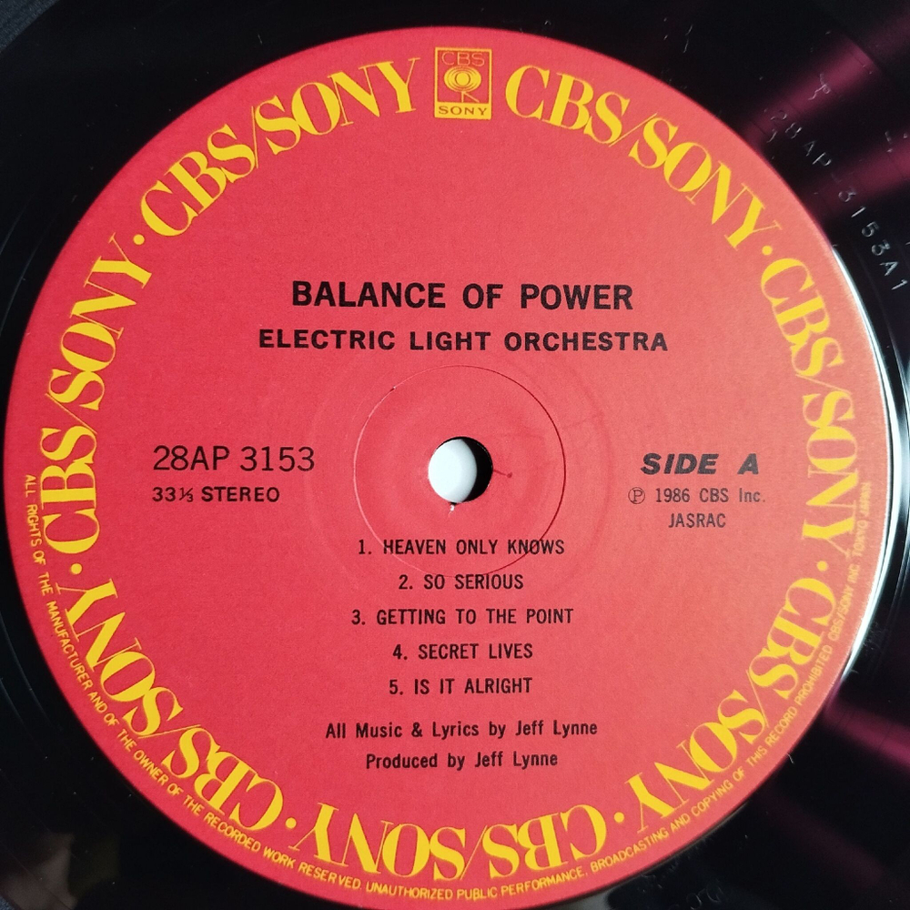 Винтажная виниловая пластинка LP Electric Light Orchestra Balance Of Power (Japan 1986) (Obi) Sorrow About To Fall