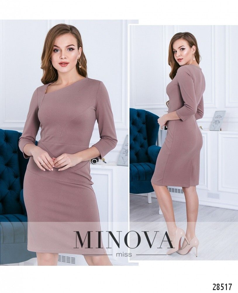 Платье 3115-кофейно-лавандовый Minova