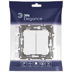 Выключатель ЭРА Elegance 14-1104-01 двойной 10АХ-250В IP20 белый | Эра Elegance