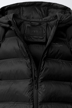 ZARA ЛЕГКАЯ НЕПРОМОКАЕМАЯ КУРТКА, ЧЕРНЫЙ