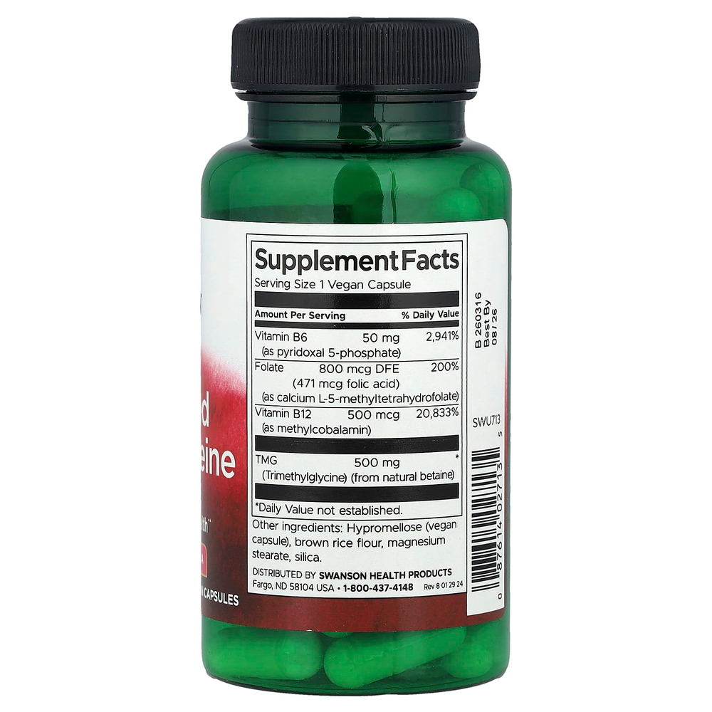 Swanson Vitamins, Активированный гомоцистеин, 60 веганских капсул