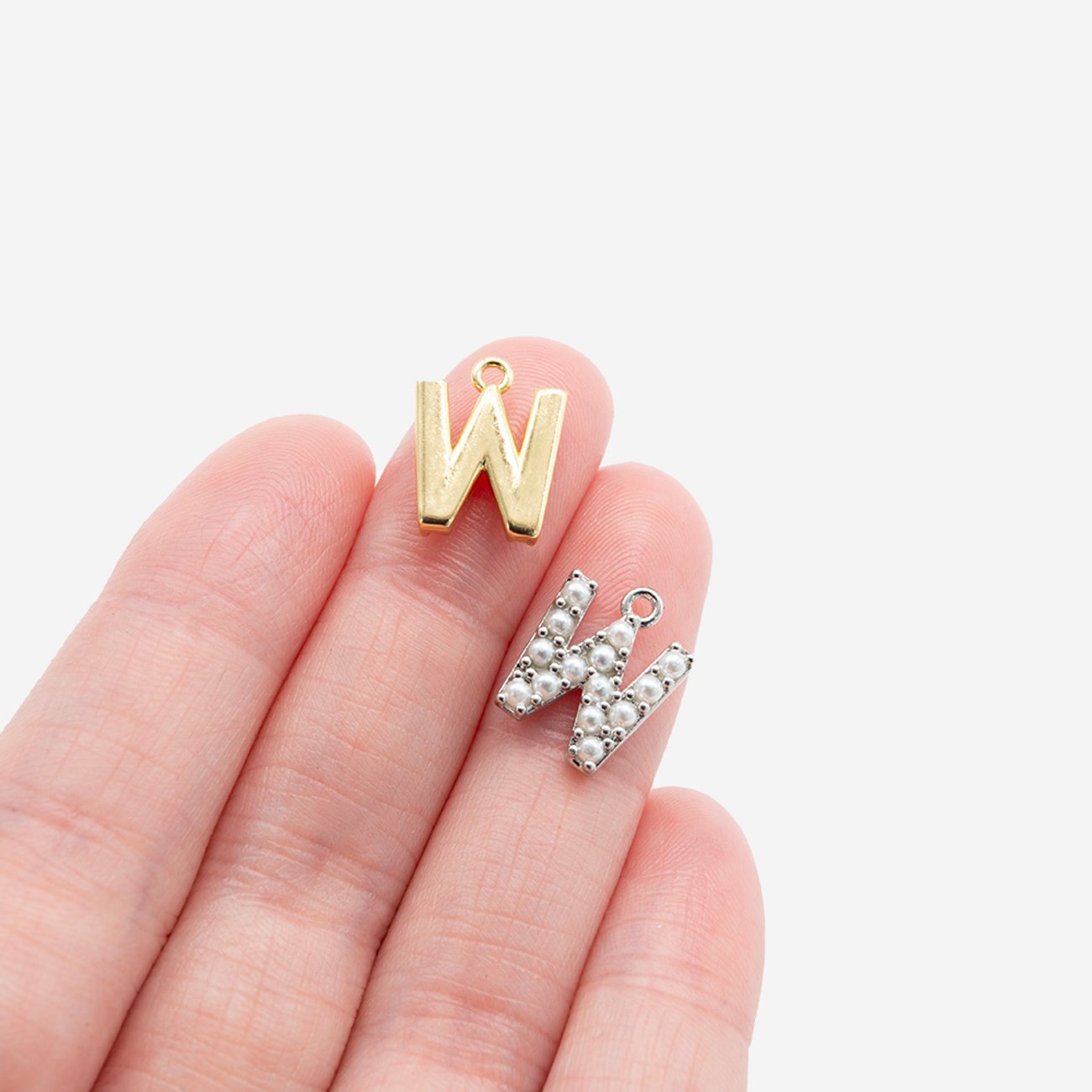 Подвеска с жемчугом в форме буквы "W", 13,3*10,7мм