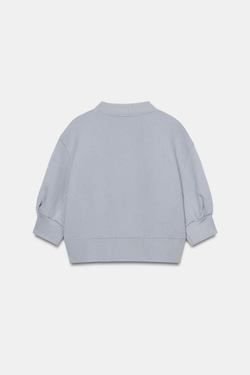 ZARA ОБЪЕМНАЯ УКОРОЧЕННАЯ ТОЛСТОВКА, ПАСТЕЛЬНО-СИНИЙ