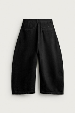 ZARA ДЖИНСЫ СВОБОДНОГО КРОЯ С НАЧЕСОМ, ЧЕРНЫЙ