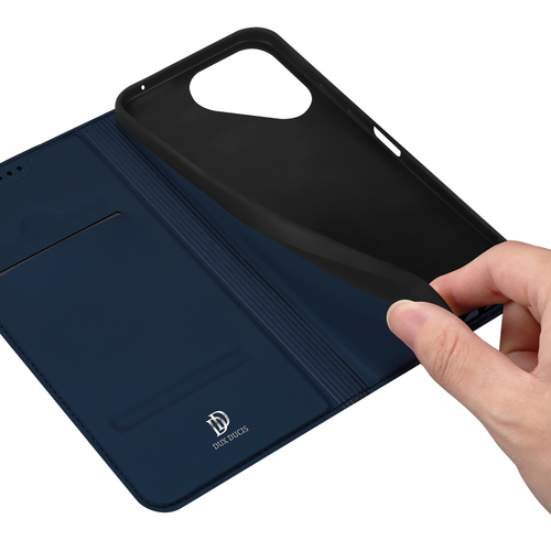 Чехол книжка из кожи синего цвета для Tecno Pova 8 Pro 5G, серия Skin Pro Series от Dux Ducis