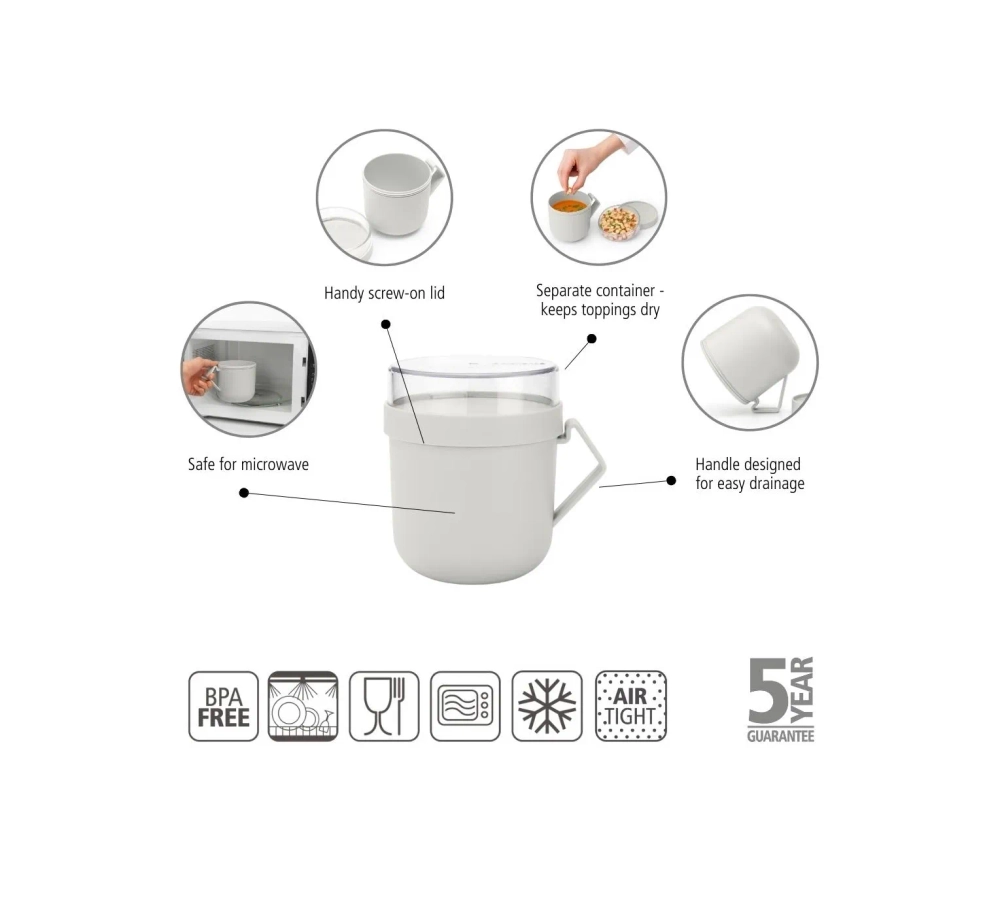 Brabantia Кружка Make & Take 600мл Светло-серая 203848