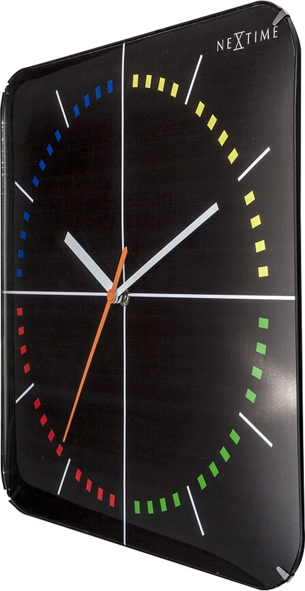 Настенные часы NeXtime Four Seasons, стекло, 30 см, чёрные