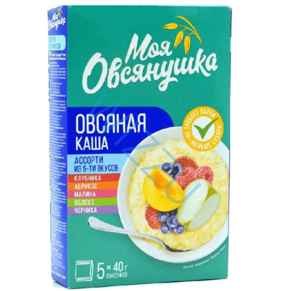 Каша НОВАЯ Овсяная б\п  Ассорти из 5-ти вкусов   0,04 гр