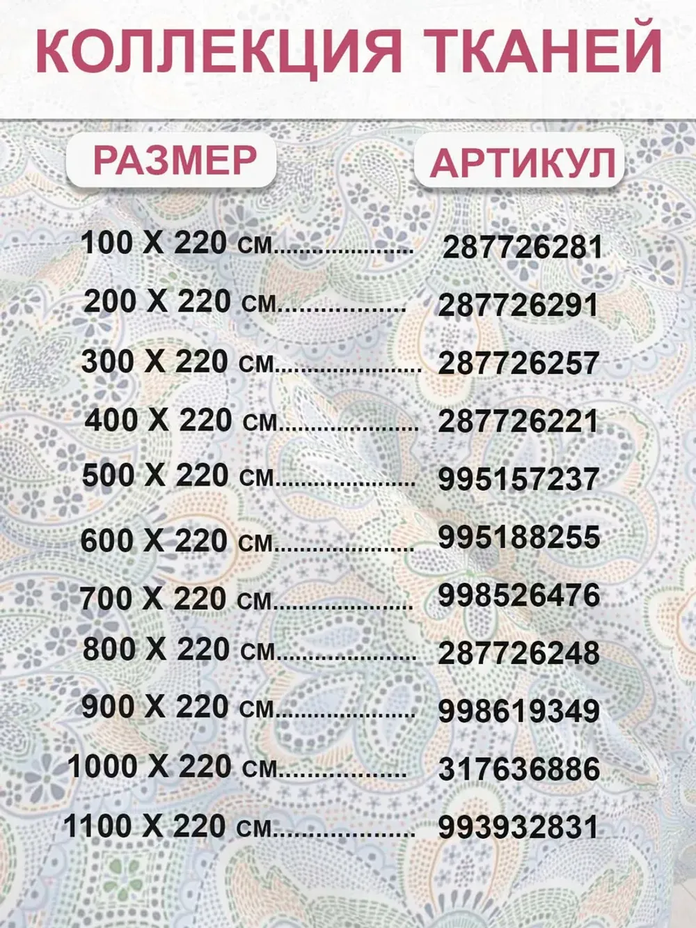 Отрез 100х220 см ткань для рукоделия "Бисер" Сказка перкаль