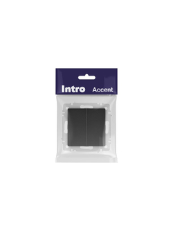 Выключатель 2-кл. СП Accent 6-104-05 10А IP20 250В AL/CU антрацит Intro Б0063488