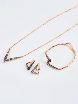 Браслет Молния с фиолетовыми кристаллами Swarovski