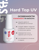 BSG Завершающий топ для ногтей Hard Top UV жесткий, с УФ-фильтром, без липкого слоя (20 мл)