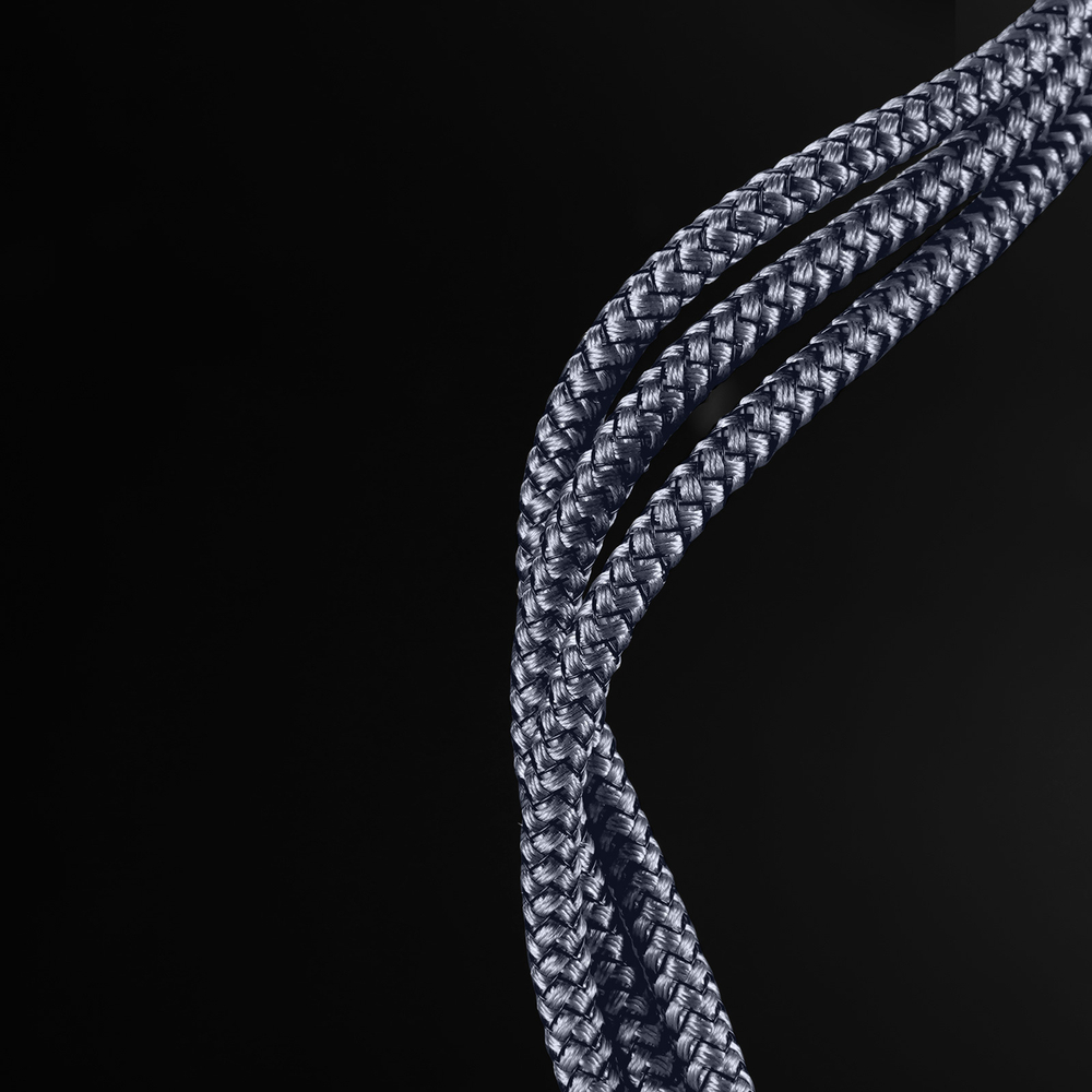 Кабель покрытый нейлоном серого цвета 200см (2м) с разъемом USB A на USB Type-C с быстрой зарядкой PD 12W от Duzzona, серия A8 Cable