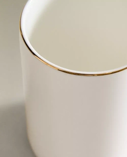 ZARA HOME ФАРФОРОВАЯ КРУЖКА С ЗОЛОТОЙ КАЙМОЙ, ЗОЛОТИСТЫЙ