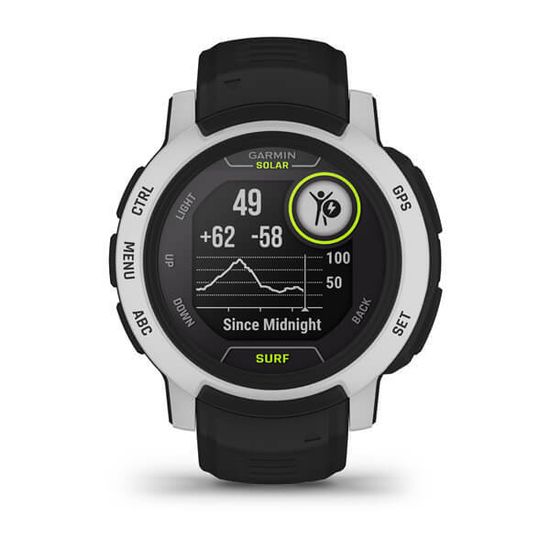 Умные часы Garmin Instinct 2 Solar Surf черный с белым безелем