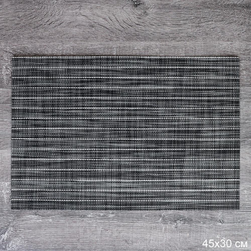 Салфетка для сервировки стола 30х45 см ШТУЧНО / ST210382 /уп 10/300/серая в белую полоску