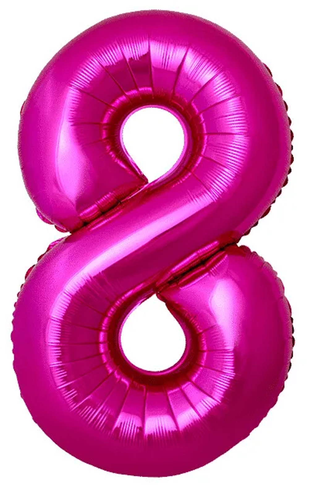 Шар фольга Цифра 8 Fuchsia Фуксия слим 102 см с гелием