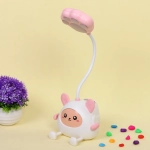Настольная лампа «Милая зверушка» LED 11,5*8,6*31 см, USB 0.6w 5V, Бело-розовый