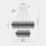 Подвесная люстра MODELUX ML.9888.800.500 GD