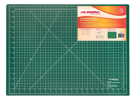 Коврик раскройный двухсторонний Aurora 45*30см