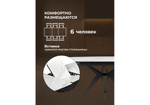 Керамический стол Woodville Риполь 140(180)х80 белый мрамор snow white, черный, ножки черные