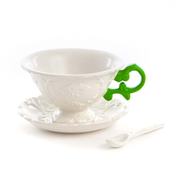 Чайная чашка с блюдцем Seletti I-Wares Green (180 мл)