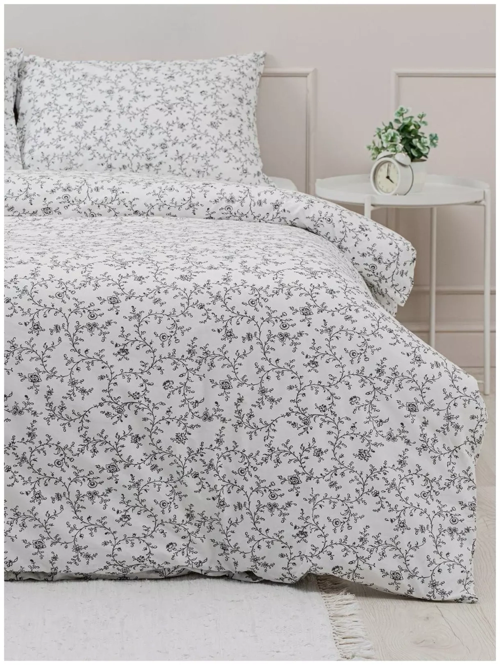 YERRNA КБП Белый с рисунком Под 150*200/нав 50*70 Перкаль