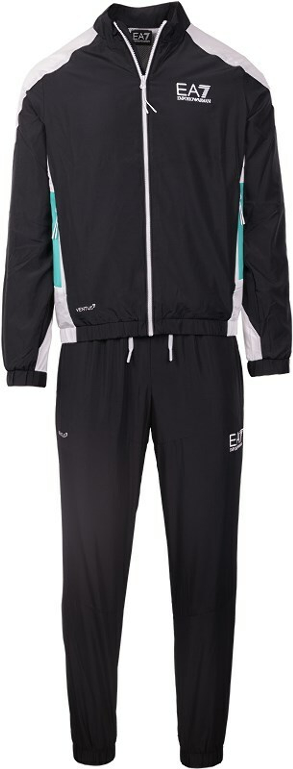 Мужской теннисный костюм EA7 Man Woven Tracksuit - черный